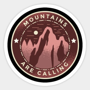 Mountains are Calling !!  Vacation Quote Sticker